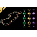 Blank 7 Mm Purple/Jade Green/Gold Round Mardi Gras Beads (Non Flashing)
